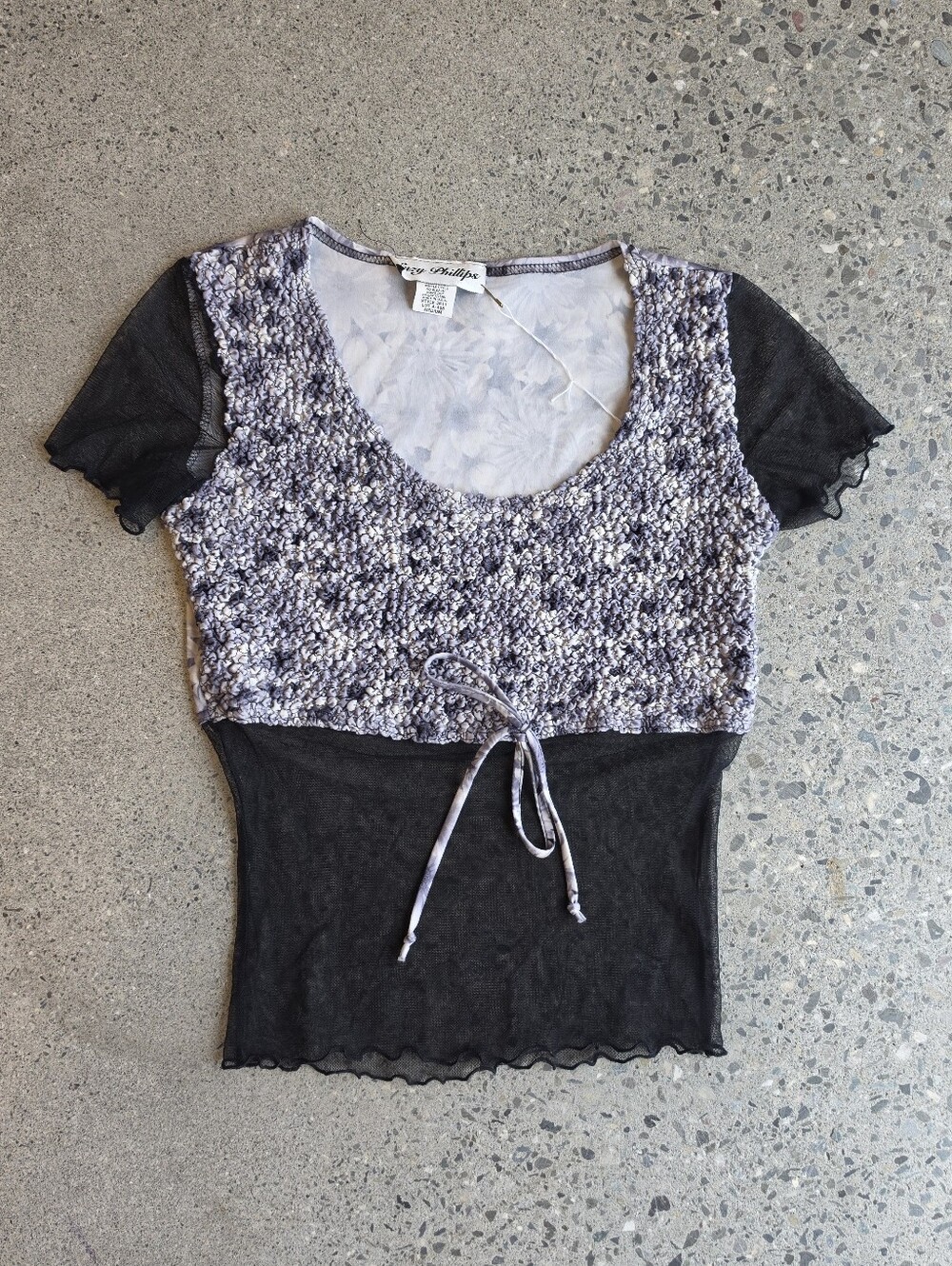Y2K Mesh Floral Crop Top